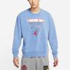 Jordan Flight Casual Sports Printed Crew Neck Sweatshirt Men Tops Signal-Blue CZ6096-403