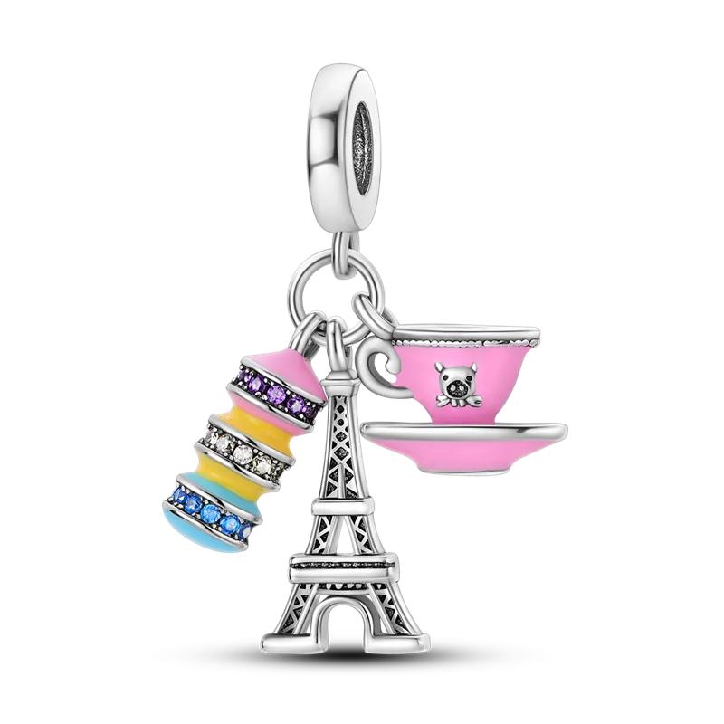 Copper Metal Eiffel Tower Pendant Bead Component Lighthouse Plane Pendant Bead Component Charm Bead Components Compatible With Authentic Original