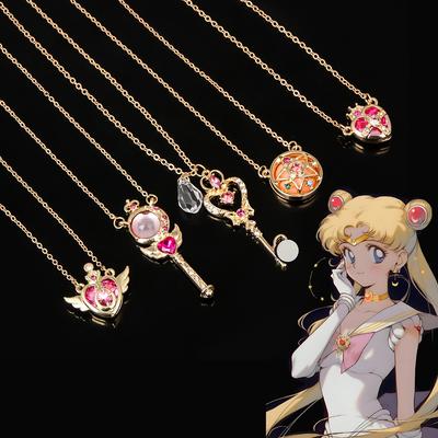 LLX Anime SAILOR MOON Colar Tsukino Usagi Menina Mágica Transformação Desenho Animado Colar Cosplay Presente para Fãs Homens Mulheres Bolsa Joia