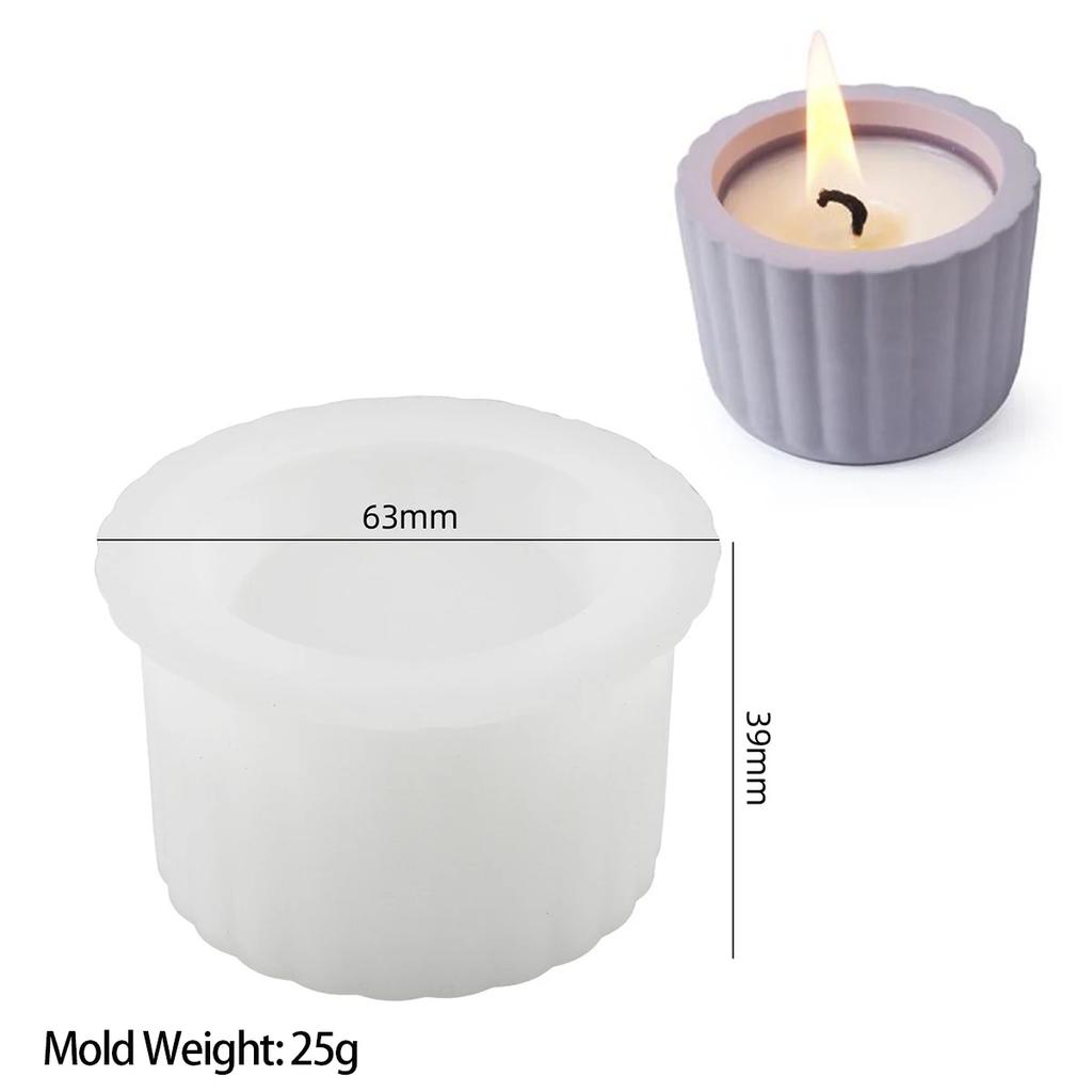 Concrete Stripe Candle Jar Silicone Mold Simplicity Wave Storage Tank Ornament Cement Plaster Flowerpot Resin Molds Home Decor