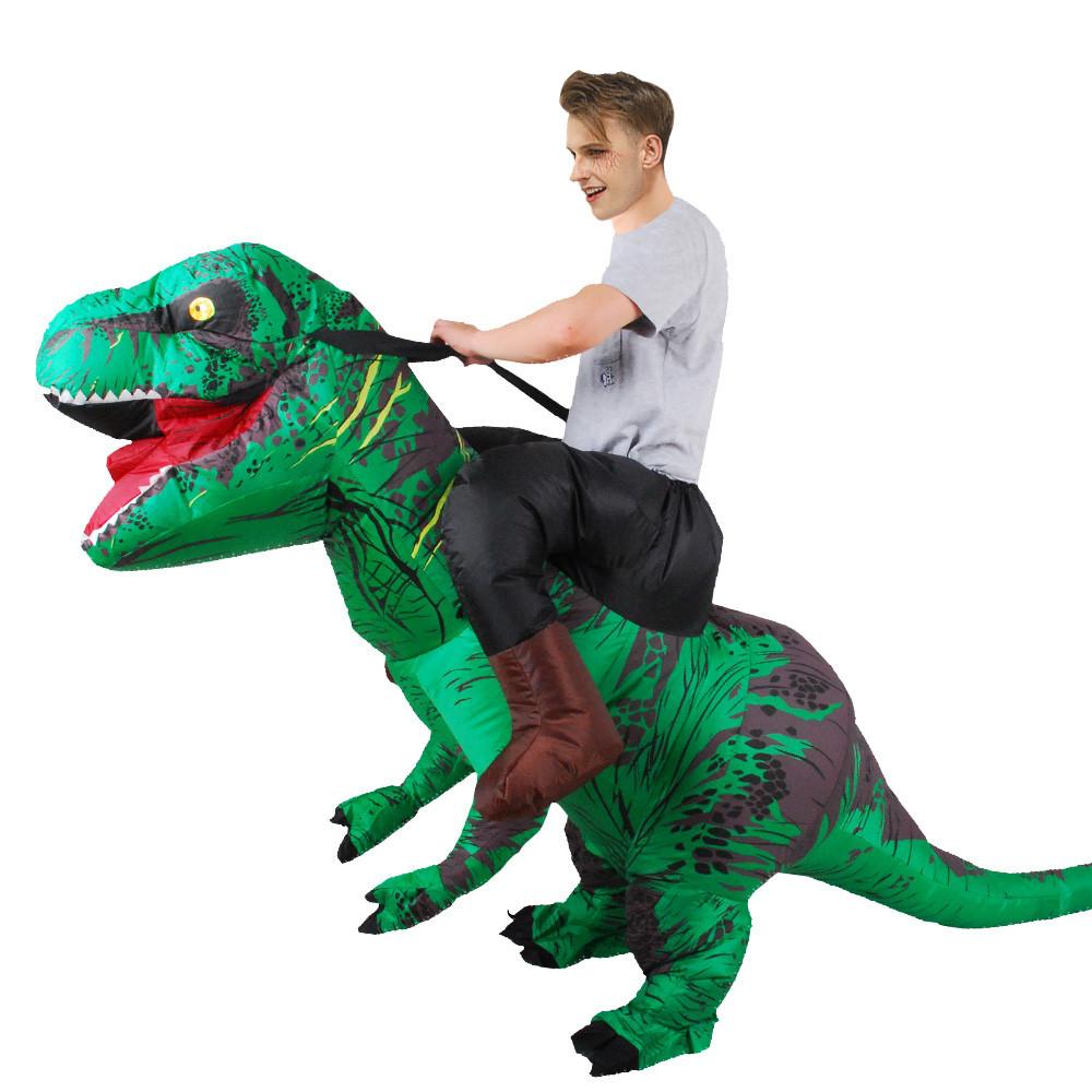 T Dinosaur Inflatable Rex Rideon Costume Blowup Cosplay Fancy Adults Dress