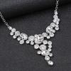 3pcs Elegant and Intellectual Round Zircon Alloy Women's Bridal Necklace Earrings Set Party Dress with Zircon Accessories