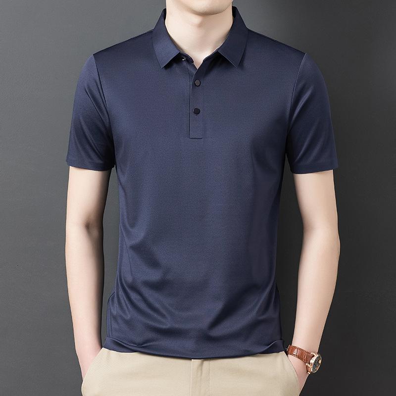 Nuevos Productos de Verano, Camisetas de Manga Corta para Hombre, Lisas y Sin Marcas, Color Sólido, Modernas, Casuales, con Cuello, para Hombres de Mediana Edad