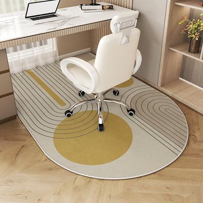 Moderner minimalistischer gebogener Teppich, schmutzabweisend und antistatisch, Heimdeko, Buchzimmer-Bodenmatte, Bodenschutzmatte für Zimmer