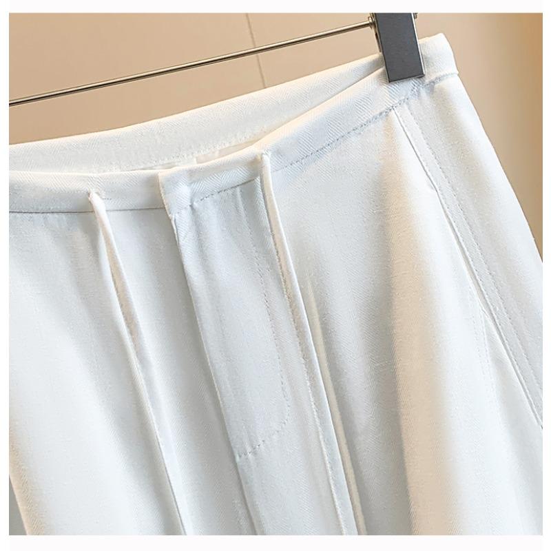 DIMANAF 2026 Summer New Plus Size Women Long Pants Thin Loose Casual Elastic Waist Fashion Lady Bottoms Clothing Cotton Linen