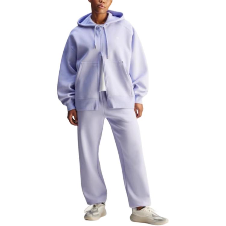 adidas X Stella McCartney Loose Fit Reversible Knit Sports Hoodie Jacket Women Jackets Light-Purple JN0226