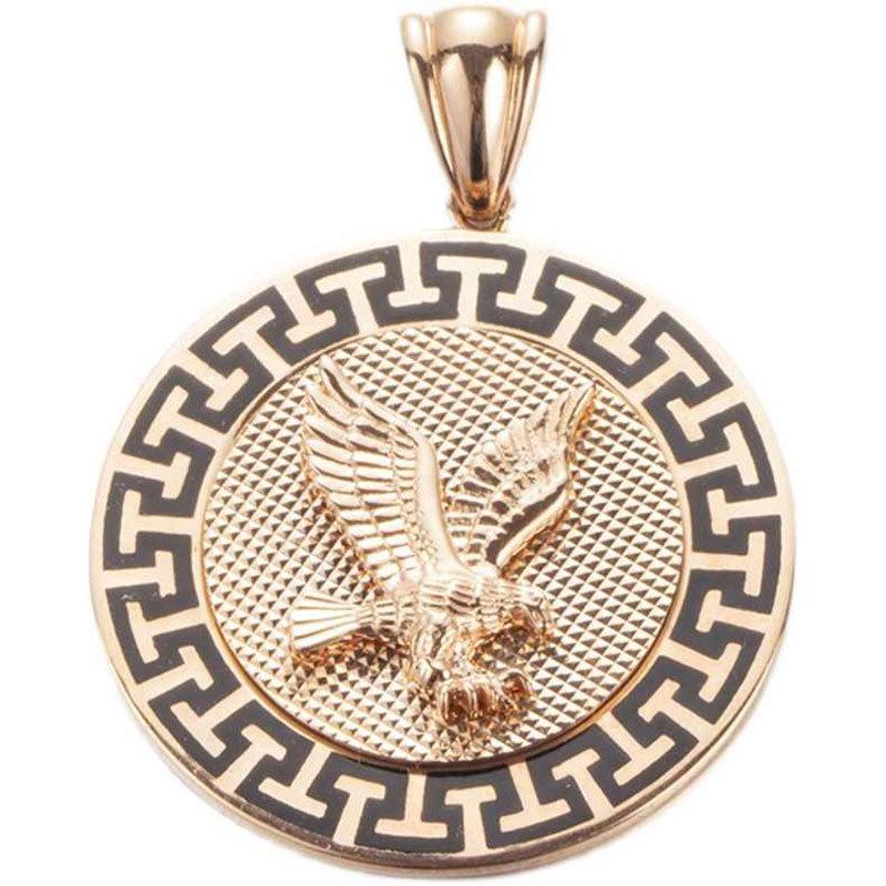 Фиолетовый Золотой Чистый Цвет Золотой Круглый Подвеска Орел Темперамент Позолоченное Розовым Золотом Женское Ожерелье