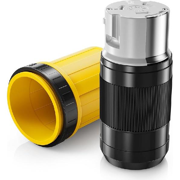 Snowy Fox RV 50 Amp Female Replacement Plug 14-50R Heavy Duty 125V/250V Receptacle Plug With Ergonomic Handle For RV, Camper, Caravan