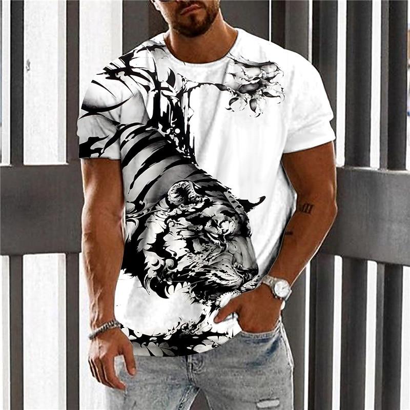 Men s Unisex Tiger Graphic Prints T Shirt Short Sleeve T shirt 3D Print Crew Neck Shirt Designer Casual Big and Tall Daily Holiday XL