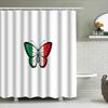 Butterfly Shower Curtain Nature Floral Bathroom Decor Tropical Plants Scenic Wall Hanging Artistic Home Decor Modern Style