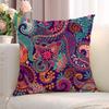 1Pc Colorful Boho Paisley Cushion Cover, Bohemian Floral Throw Pillow Case For Home Sofa Bedroom Decor