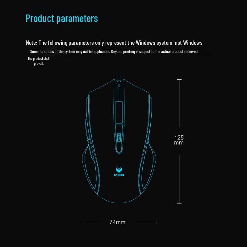 Rapoo V20S Wired Gaming Mouse
