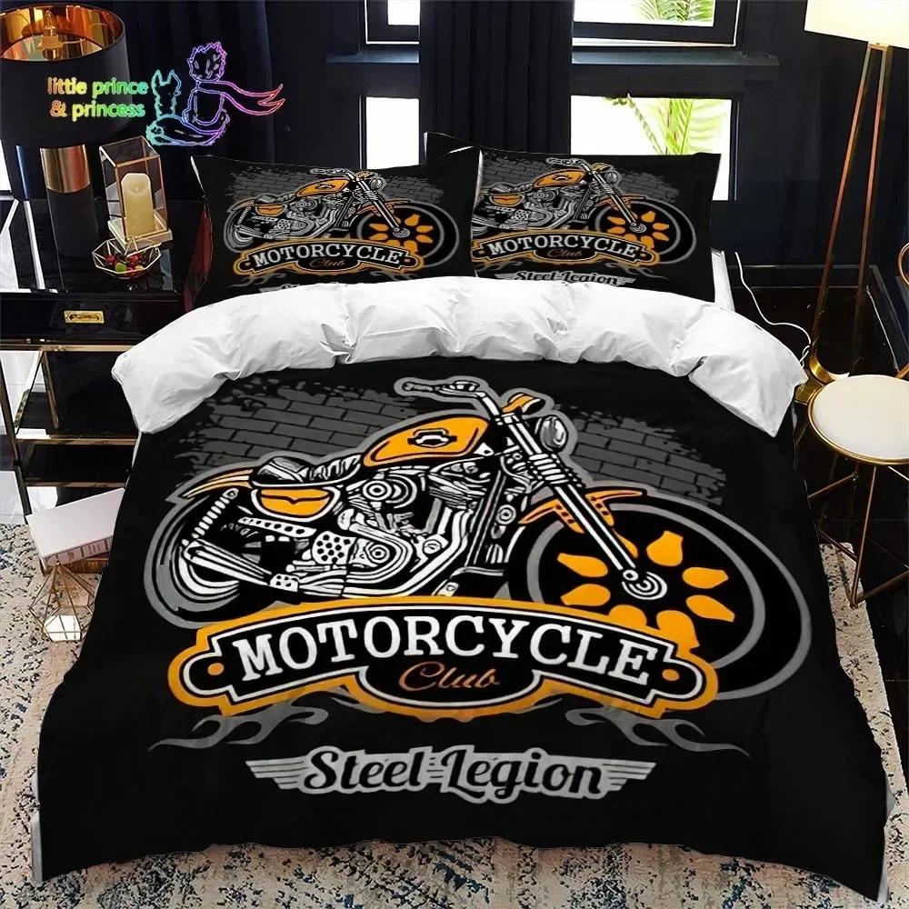 Motorradfahrer 3D Bettbezug Bettwäscheset Bettdecke Leinen Kissenbezüge Heimdeko Einzel Doppel Twin King Queen