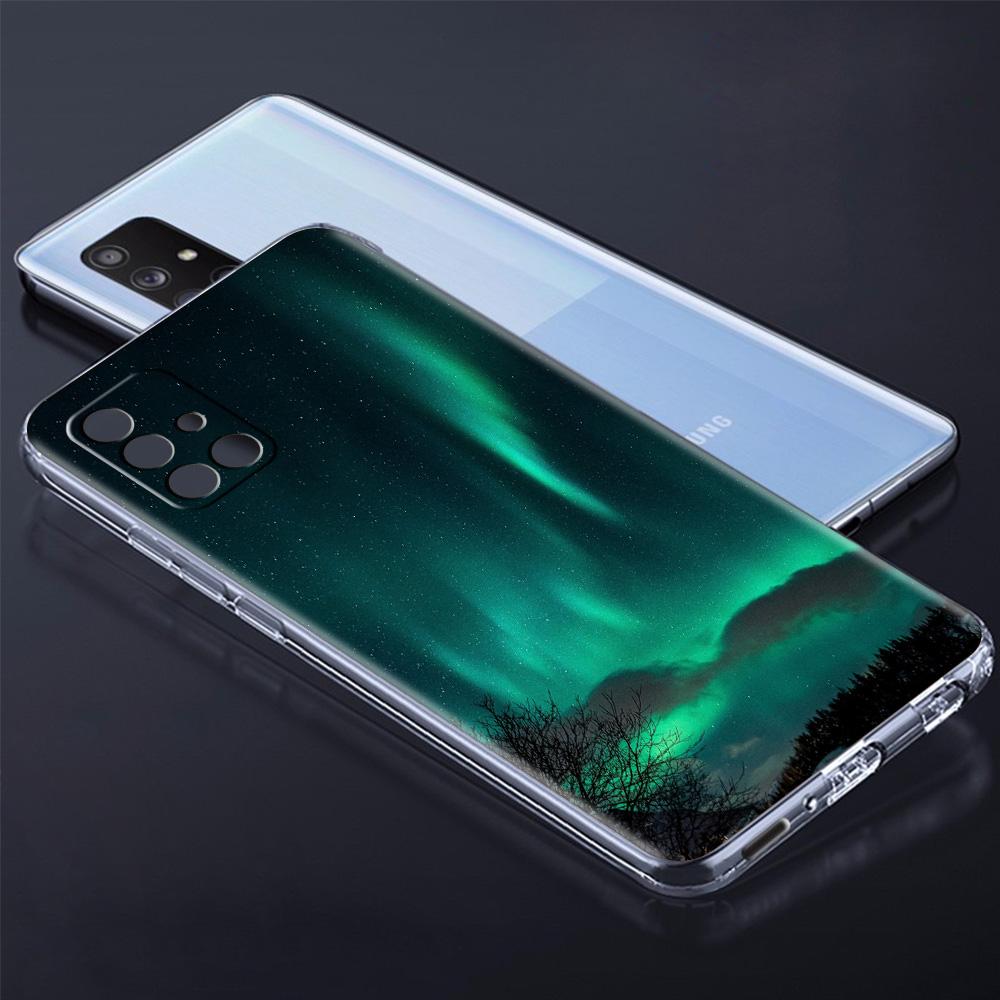 Kryt na telefon Aurora Borealis Pro Samsung Galaxy A51 A71 A21S A12 A11 A31 A41 A52 A32 5G A72 A01 A02S Měkký silikonový průhledný kryt