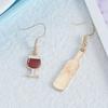 Asymmetrie Rotweinflasche Tasse Dangle Drop Ohrringe für Frauen Statement Schmuck Geschenke