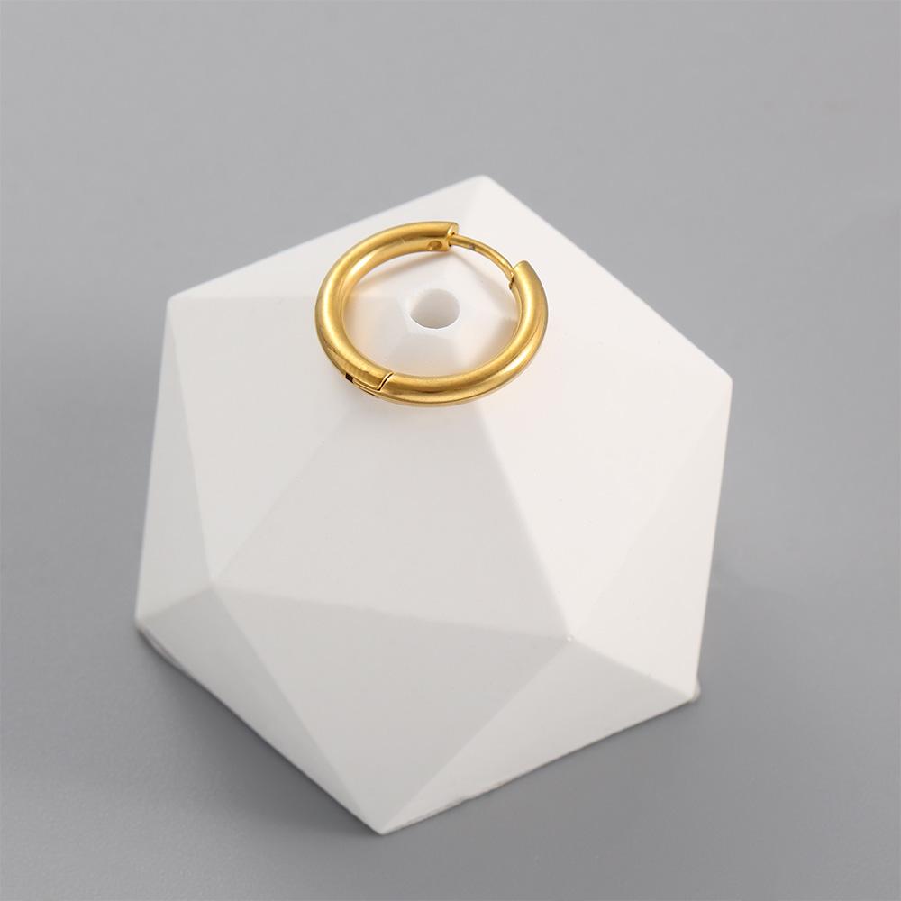 Color 1 Pair Accessories Hoop Earrings Round Circle Earrings Buckle Titanium Steel