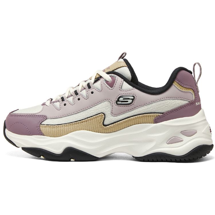 Skechers DLites Round Toe Comfortable Shock Absorbing Breathable Low Top Running Shoes Women sneaker Pink Purple 896282-MVNT 38