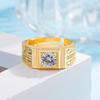 Adjustable Gold-Plated Wedding Rings with Diamonds & Cubic Zirconia for Men and Women