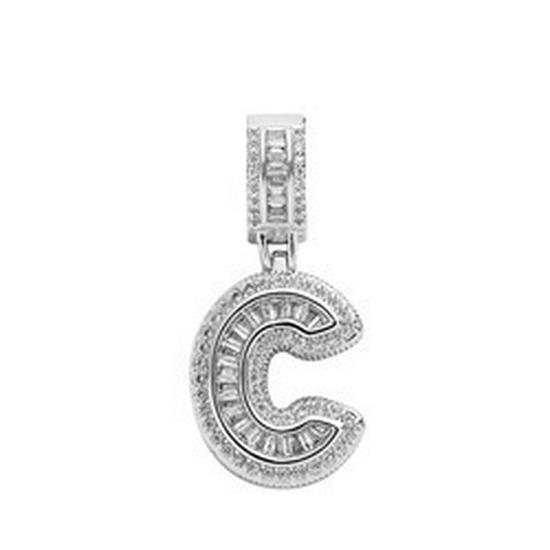 Rock Candy Letter Pendant: Trendy European & American Hip-Hop Style Copper Zircon Necklace with 26 English Alphabet Options