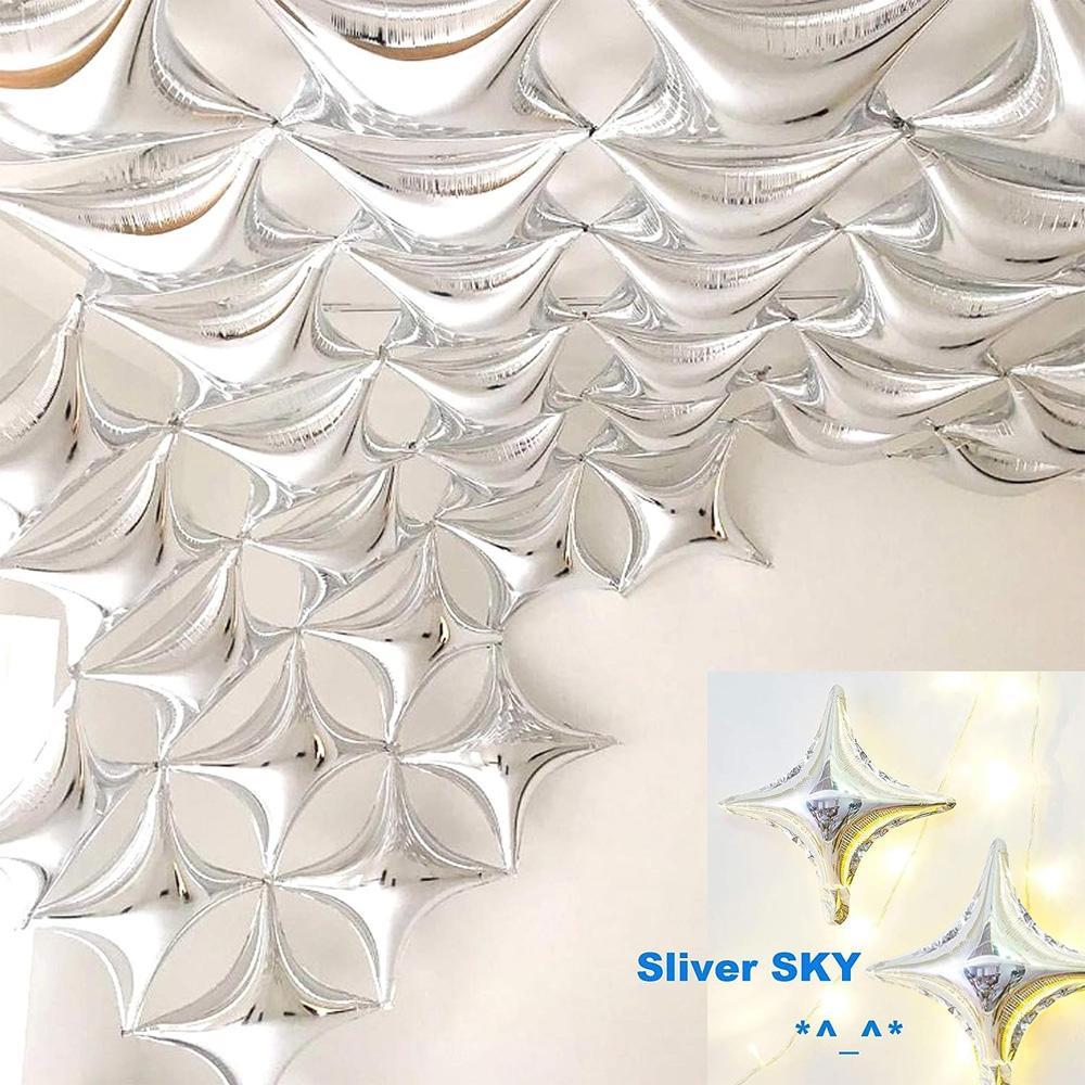 20Pcs10 Inch Multi-Color Square Star Foil Balloons For Birthday Parties Weddings Home Decor Room Background Ceiling Decoration