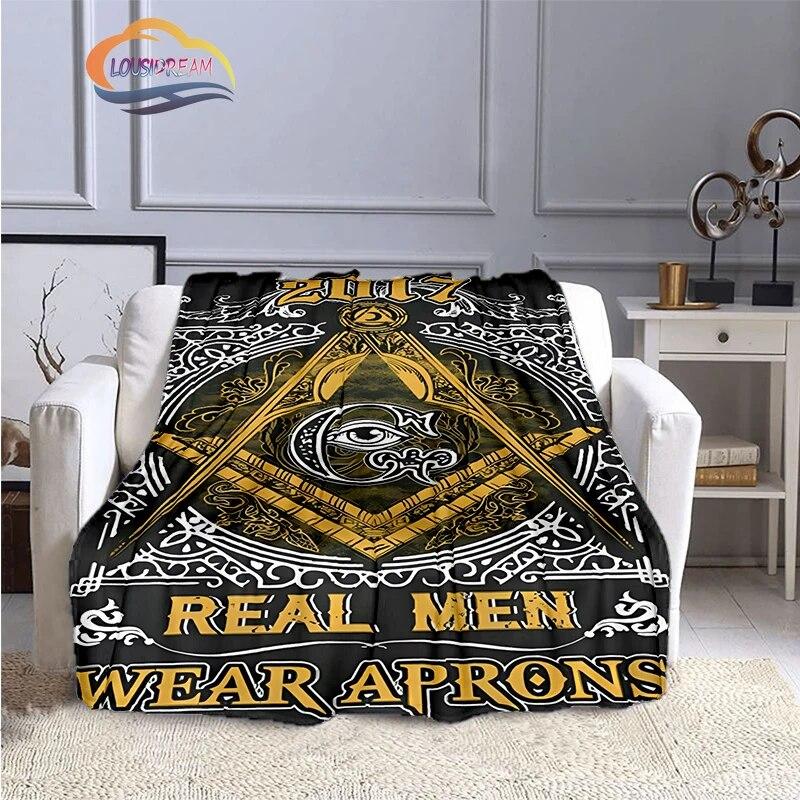 The Freemasons Blanket Freemasonry Series Flannel Cashmere Blanket Masonic Fluffy  All Seeing Eye Printing Pattern Blanke
