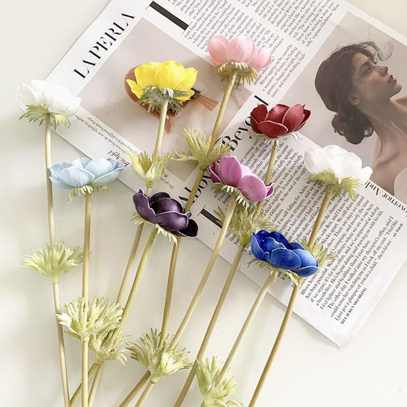 Pu Simulation Poppy Flower Bride Wedding Photography Decoration Hand-Feel Silk Flower Living Room Artificial Flower