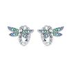 Cute Animal Silver Plated Earrings Cat Dragonfly Zircon Earrings Earrings Daily Versatile Accessories