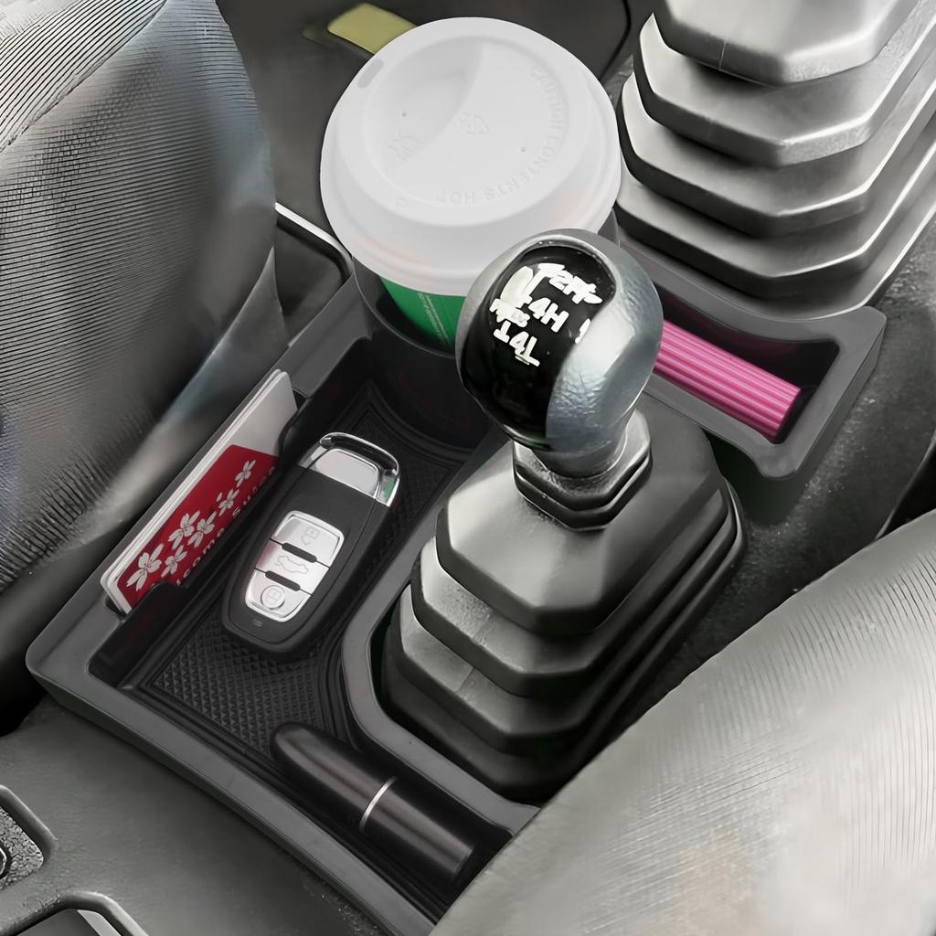 Coleya Console Center Storage Box for Suzuki Jimny ABS Material with Rubber Easy Car Accessories Tray, JB64S/JB74W (Manual Transmission), Mat,