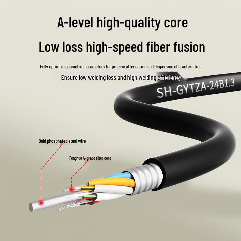 GYTZA Outdoor 24-Core Single-Mode Armored Fiber Optic Cable