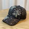 Lace Visors Cap Rhinestone Mesh Peaked Hat Breathable Flower Baseball Cap  Girls