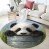 Panda and Grassland Pattern Round rug,Carpet Rug for Living Room Bedroom Sofa Playroom Decor,Non-slip Floor Mat,Holiday Gifts and Birthday Gifts