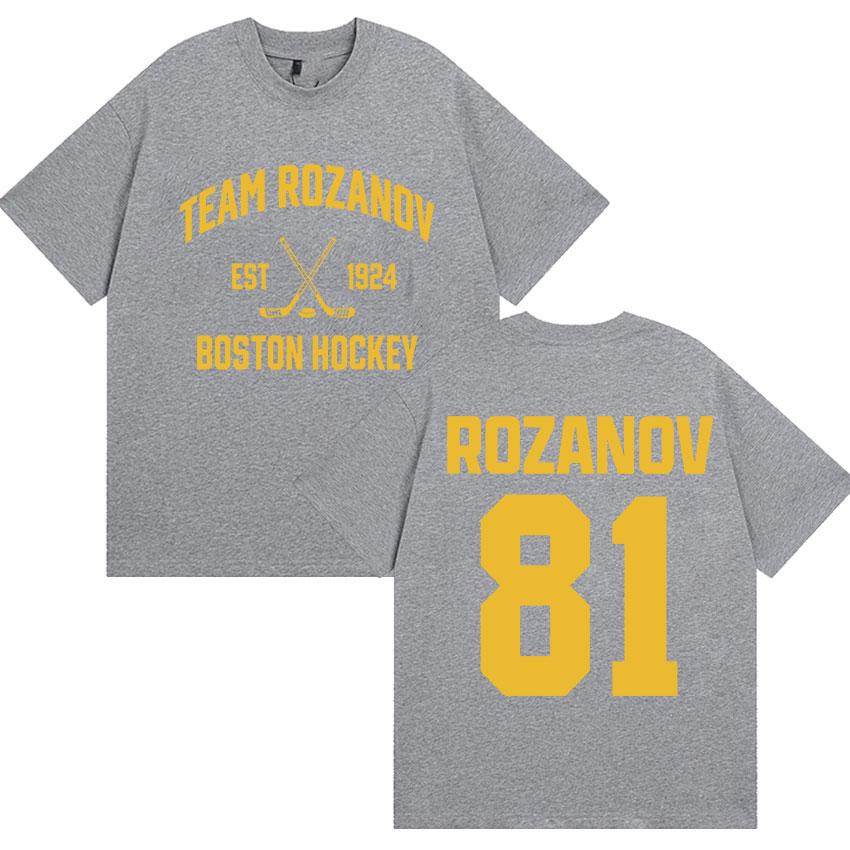2026 New Heated Rivalry Ilya Rozanov 81 T Shirts Boston Hockey Harajuku Vintage Tshirt Man Women Cotton Short Sleeve Tees