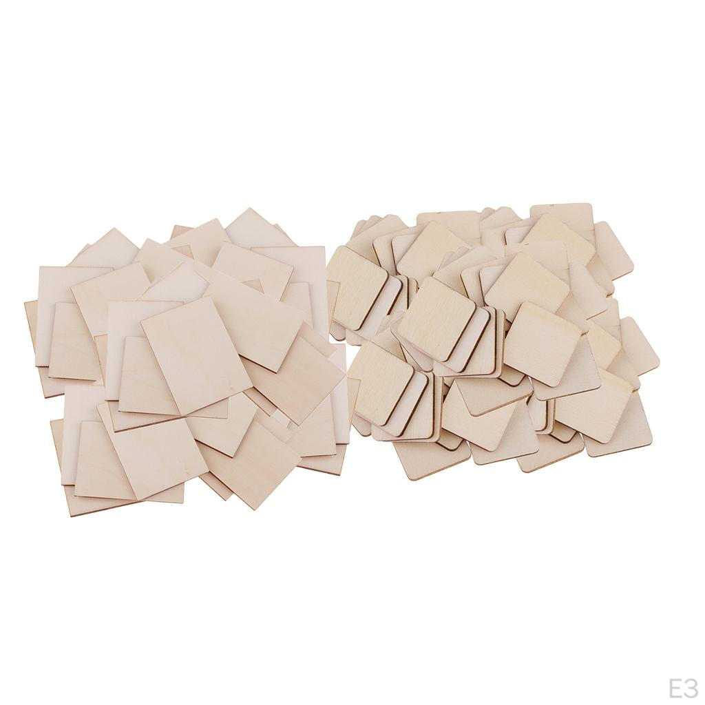 100 Pieces Unfinished Wood Blank