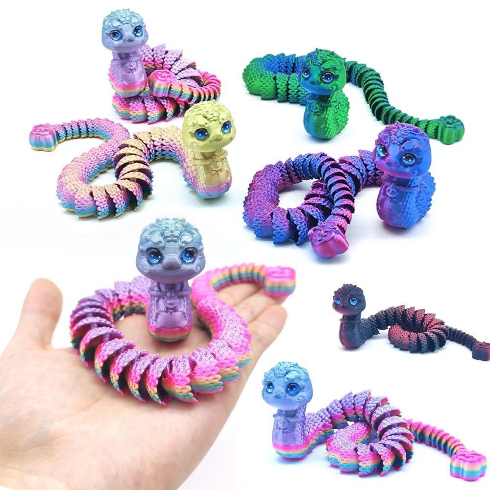 

Simulated Eye 3D Printed Diceratops Snake Snake Baby 3D Articulated Snake Toys Fish Tank Style 4