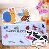 123 Half-Year-Old Baby Educational Puzzle Iron Box Set: Two-in-One Matching Transport Cars & Cognitive Wooden Puzzle Board