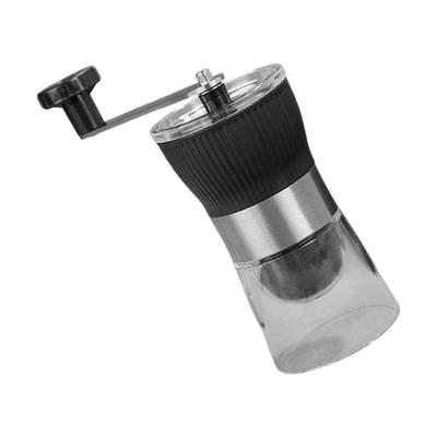  Stainless Coffee Grinder Adjustable Coarseness Ceramic Burr Removable 160ml Glass Bowl
