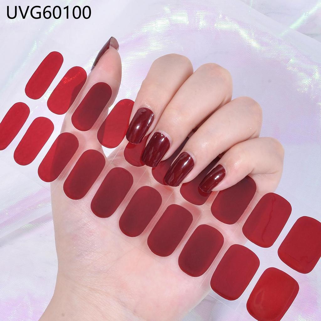 Transparent Nude UV Gel Nail Art Stickers: Semi-Cured, Semi-Baked Manicure Sheets