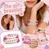 4pcs Beaded Stretch Bracelets Set with Letter Beads and Heart Charm Adjustable Size for Women and Teens Casual Jewelry Accessory
