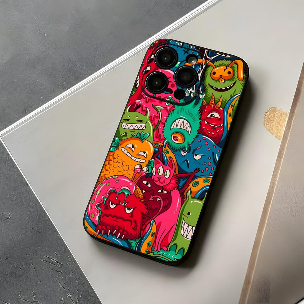 

Monster Party Phone Case For Iphone 15 16 12 14 Se 2020 The Waves 2022 Pro Max 11 13 Xr X Xs Plus Funda Shell Cover iPhone12 Pro
