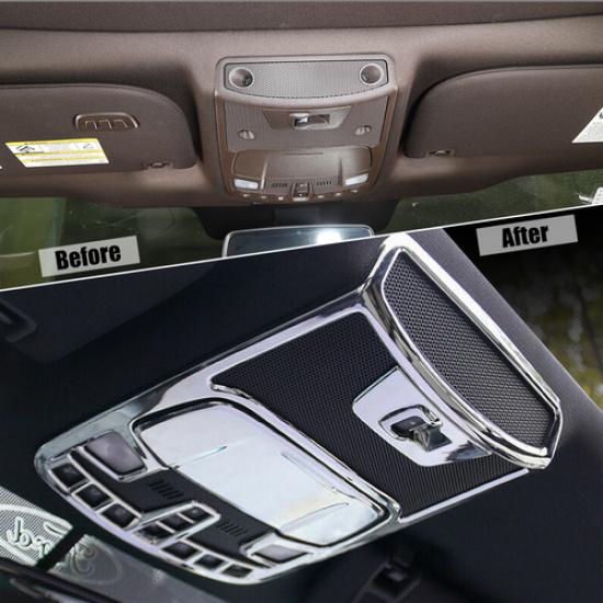 For Ford F150 2015-20 Interior Front Reading Light Lamp Cover Trim Frame Chrome