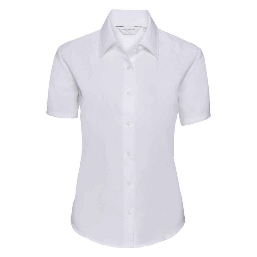 Russell Collection Womens/Ladies Oxford Short-Sleeved Shirt