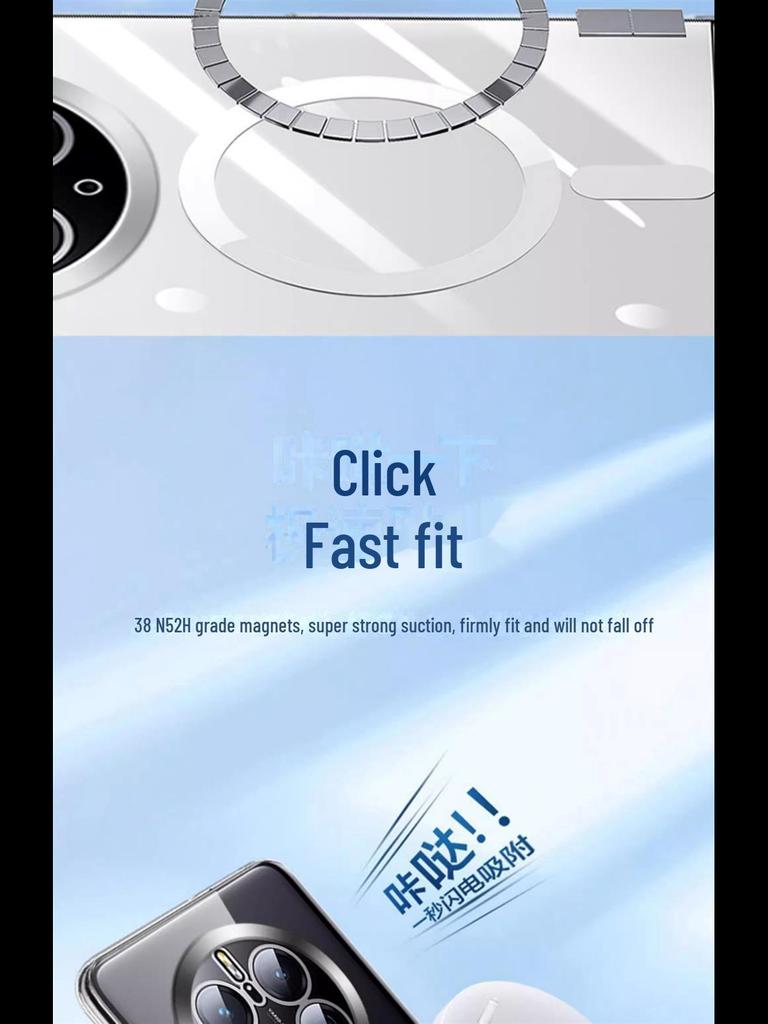 "Huawei Mate60 Pro/P70 Magnetische Sturzsichere Transparente Objektivabdeckung"