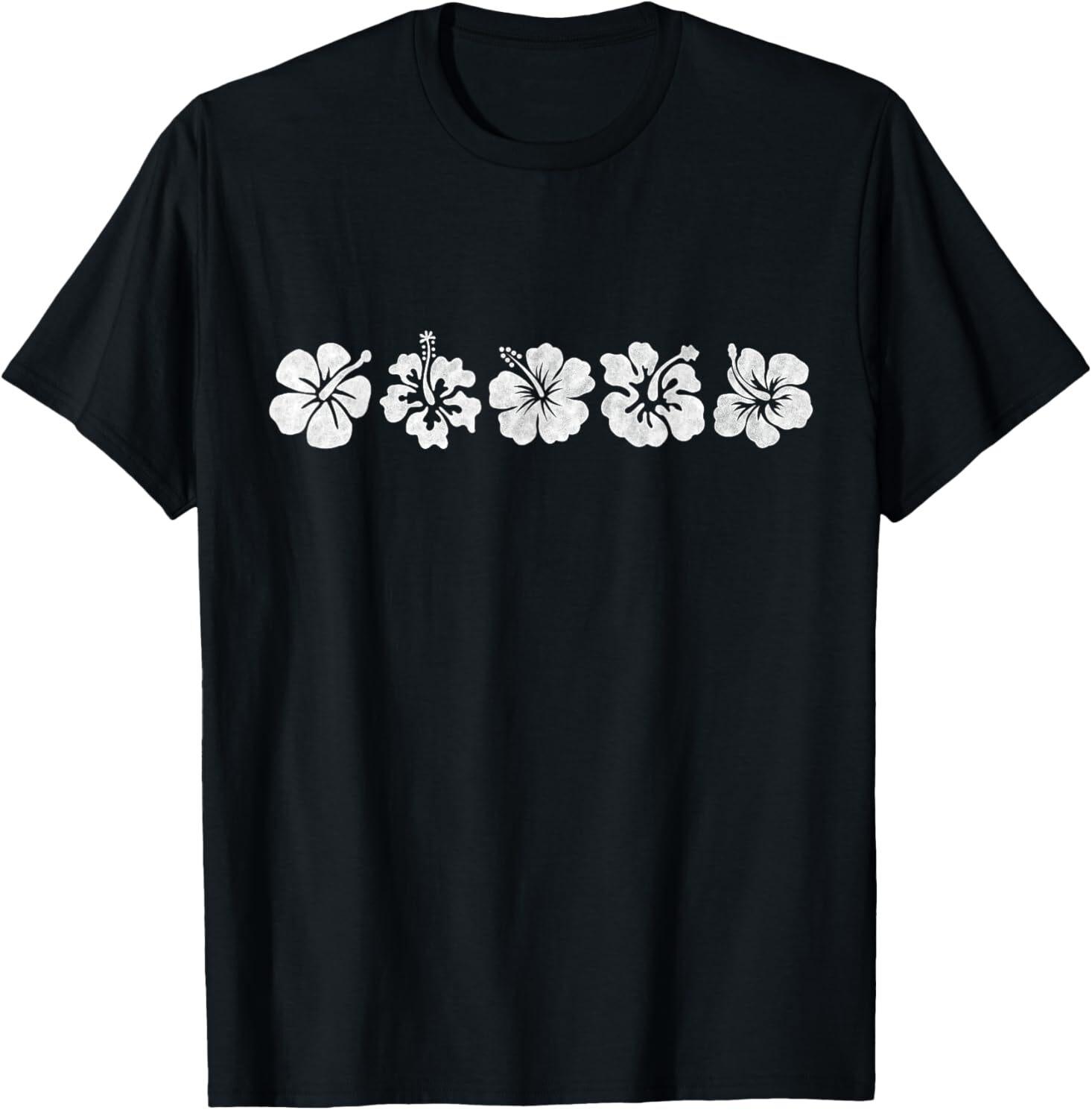 Hawaiian Aloha Hibiscus Flower Hawaii Surfer T-Shirt Mens Womens Tees Top L