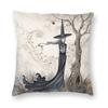 halloween witch crow square pillowcase decoration gothic mystery magic  cushion sofa car   kama casal