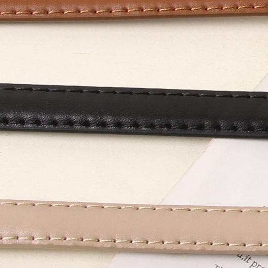 Women Belt Adjustable Length Imitation Leather Waistband Solid Color Waist Belt Dresses Shirts Pants Skirts Accessories