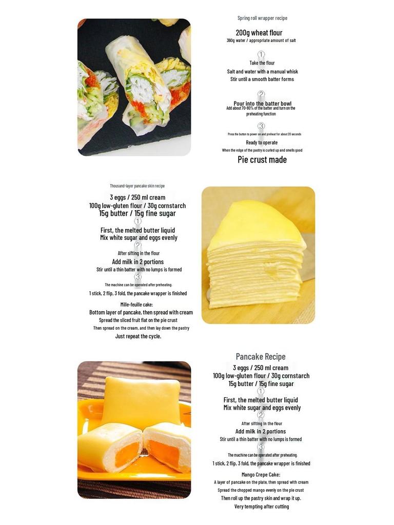 Electric Crepe & Pancake Maker: Spring Roll, Layered Pancake, Breakfast & BBQ Griddle.