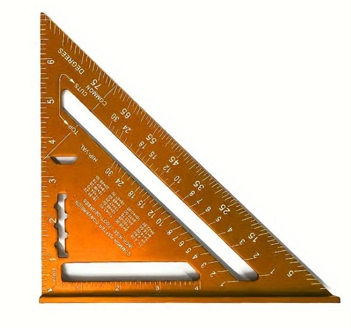 7-inch Aluminum Alloy Precision Triangle Ruler - Metric & Imperial Woodworking Measuring Tool