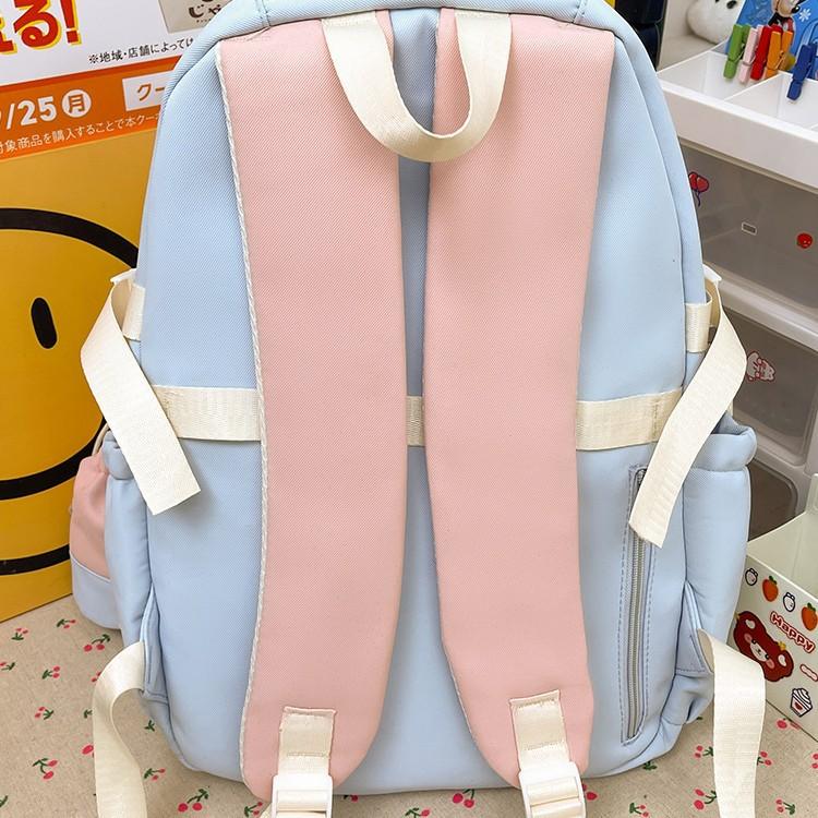 School bag dopamine large capacity multi-compartment book bag with pain layer going out for travel lazy wind versatile waterproof backpack