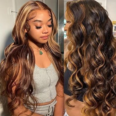 Fashionable Golden Brown Wig African Hot Selling Front Lace Large Wavy Long Curly Hair Chemical Fiber Full Head Cover