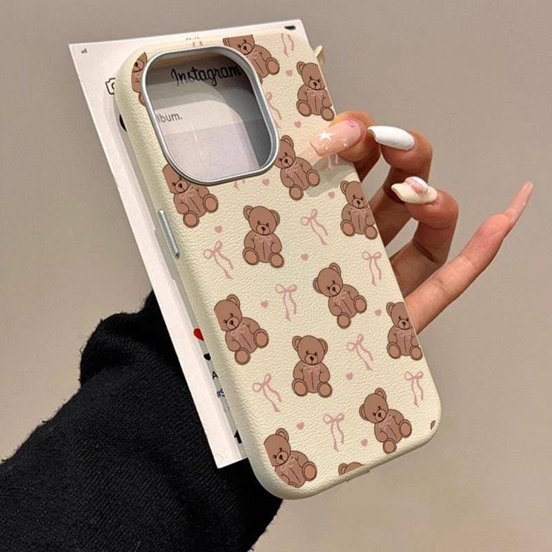 Cute Sweet Heart-Shaped Bow Bear Design Case For Samsung Galaxy A16 A26 A36 A56 A55 A54 A53 S25 Ultra S24 FE S23 S22 Plus Cover